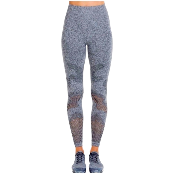 ALALA Camo Seamless Leggings Grey High Rise Perforated Gym‎ Tights Women Medium - Picture 1 of 12